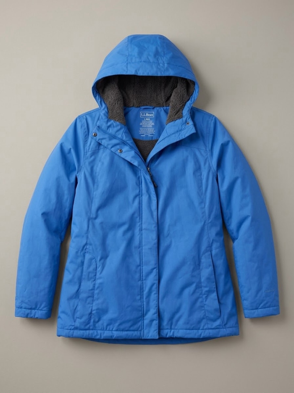 L.L. Bean Women's Winter Warmer Bright Blue Hooded Puffer Jacket